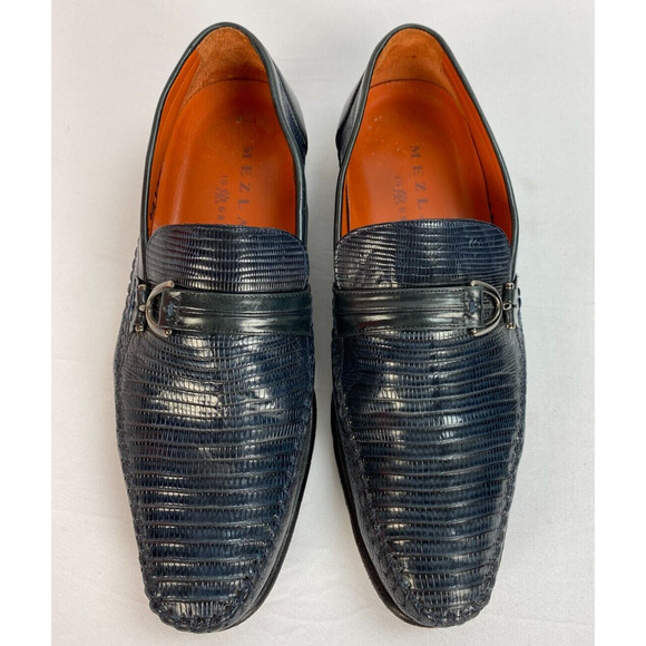 Mezlan Men\'s Genuine Lizard Navy Blue Loafer Size 8M main image 6
